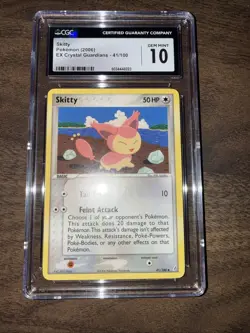Pokemon TCG CGC 10 Gem Mint Skitty 41/100 Crystal Guardians Regular - Image 2