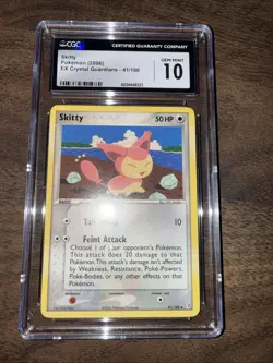 Pokemon TCG CGC 10 Gem Mint Skitty 41/100 Crystal Guardians Regular - Image 4