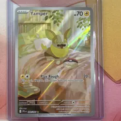 Pokemon TCG Yamper 099/094 Phantasmal Flames Illustration Rare Holo Basic 70 HP… - Image 1