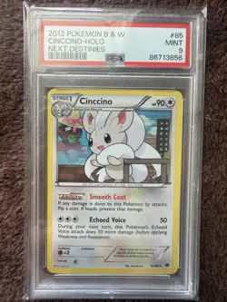 Pokemon Cinccino Holo PSA 9 Black and White Next Destinies - Image 1