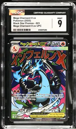 2025 Pokemon Black Star Promo Mega Charizard X ex UPC Promo CGC 9 #023 - Image 1