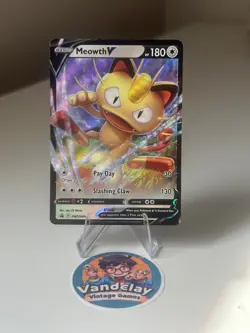 Meowth V SWSH004 Promo Sword & Shield Promo Holo Near Mint - Image 1