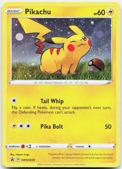 Pikachu SWSH039 Holo Promo Sword & Shield Promo Pokemon Holo MP - Image 1