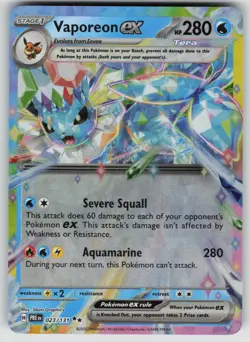 Vaporeon ex 023/131 Holo Double Rare Prismatic Evolutions Pokemon Near Mint - Image 1