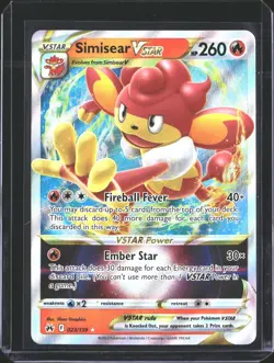 Simisear VSTAR 023/159 Holo VSTAR Rare Crown Zenith Pokemon NM/M - Image 1