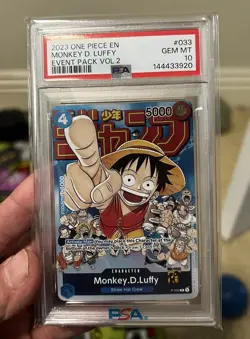 2023 One Piece English Event Pck Vol. 2 #033 Monkey D. Luffy PSA 10 GEM MINT💎 - Image 1