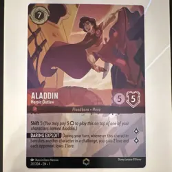 Disney Lorcana Aladdin - Heroic Outlaw Enchanted Foil 211/204 English - Image 1