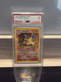 1999 Charizard Holo PSA 7 Base #4/102 Rare Mint Pokemon Game Card - Image 1