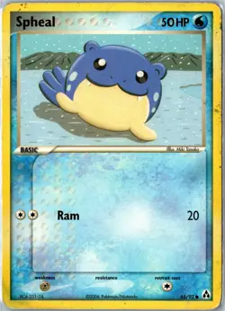 Pokemon Card - Spheal Legend Maker 65/92 2006 Common Damaged - Image 1