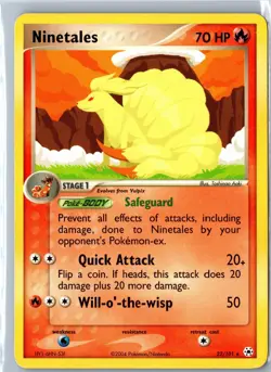 Pokemon Card - Ninetales Hidden Legends 22/101 2004 Rare Moderately Played - Image 1