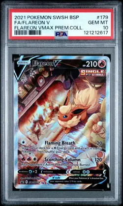 Pokemon TCG Flareon V SWSH179 Sword & Shield Promo Card - PSA 10 Gem Mint - Image 1