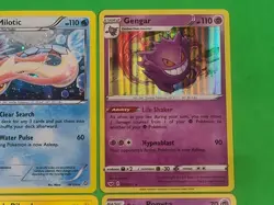 Pokemon Holo Cards Lot 4 With Ash's Pikachu, Gengar, Galarian Ponyta, Milotic NM - Image 4