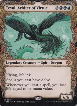 Teval, Arbiter of Virtue (Showcase) TDM Mythic Regular #319 NM MTG - Image 1