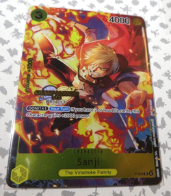 One Piece Card Game English Championship Carte Holo Foil Sanji P-034 Alt Mint - Image 1