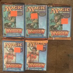MTG Invasion Booster Pack Lot 5 2000 Vintage English 15-Card Pack WOTC - Image 1