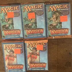 MTG Invasion Booster Pack Lot 5 2000 Vintage English 15-Card Pack WOTC - Image 4