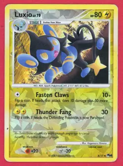 Pokemon Card Luxio 8/17 Cracked Ice Reverse Holo Rare - Damaged / Marked - Image 1