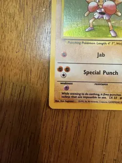 Pokemon TCG Hitmonchan Base Set Holo Unlimited Rare Card 7/102 1999 WoTC - Image 5