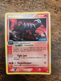 Houndoom Reverse Holo Rare Stamped Ex Unseen Forces 7/115 2005 Pokemon Card HP - Image 1