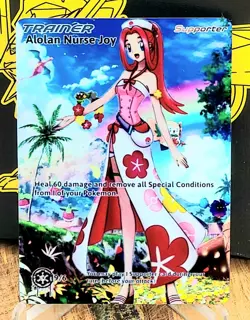 Pokemon SALE!!! Nurse Joy Anima Waifu Doujin ACG DIY Trainer Full Art Card Holo - Image 1