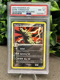 Pokemon Dark Tyranitar EX Team Rocket Returns #19/109 Eng 2004 PSA 8 - Image 1