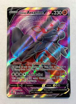 Pokemon Silver Tempest - HISUIAN ARCANINE V - FULL ART - 179/195 - NM - Image 1