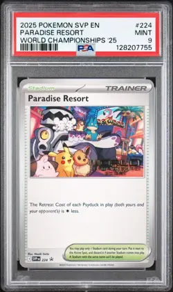 Pokemon PSA 9 2025 Paradise Resort SVP 224 World Championships Anaheim Promo - Image 1
