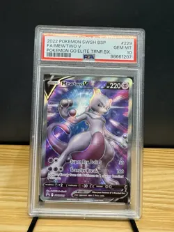 Pokemon GO Elite Trainer Box Mewtwo V SWSH229 Promo Full Art Holo PSA 10 - Image 1