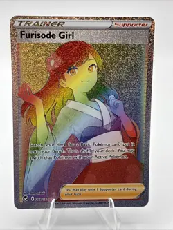 Furisode Girl #205/195 Silver Tempest Pokemon Full Art Rainbow Holo Secret Rare - Image 1
