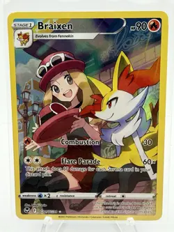 Braixen TG01/TG30 Silver Tempest Trainer Gallery Illustration Rare Pokemon NM - Image 2