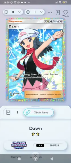 Dawn [Full Art] - Pokemon TCG Pocket (Trading) DIGITAL 2 star ENGLISH - Image 1