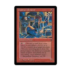WOTC MtG Fallen Empires Dwarven Armorer (U1) VG - Image 1