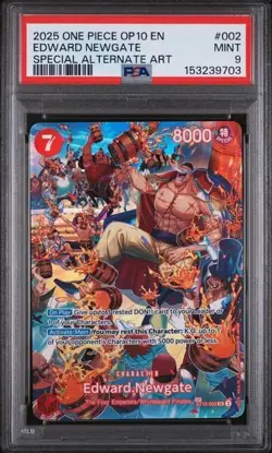 2025 ONE PIECE OP10-ROYAL BLOOD SPECIAL ALTERNATE ART #002 EDWARD NEWGATE PSA 9 - Image 1