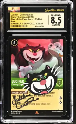 Disney Lorcana Lucifer Cunning Cat 85/204 CGC Signature Series Auto 10 - Image 1