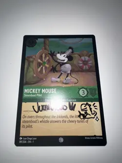Disney Lorcana Steamboat Mickey Mouse FOIL 89/204 Signed & Doodled By Juan 🔥 - Image 2