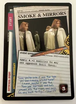 X-Files CCG Smoke & Mirrors Complete Set of 5 Cards - Image 3