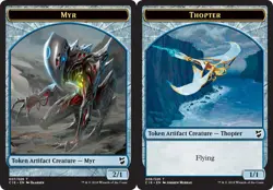 x4 Myr Token (007) // Thopter Token (008) T MTG Commander 2018 M/NM, English - Image 1