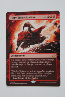 Fiery Emancipation Wilds of Eldraine: Enchanting Tales Regular MTG Near Mint - Image 1