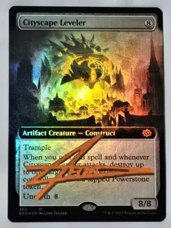 Extended Foil CITYSCAPE LEVELER Artist LEON TUKKER SIGNED Autograph MTG Magic - Image 1