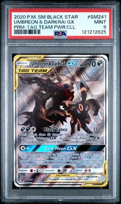Pokemon TCG Umbreon & Darkrai GX SM241 SM Promo - PSA 9 Mint - Image 1