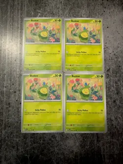 4x Budew 004/131 - SV - Prismatic Evolutions Pokemon Set of 4 Playset - Image 1