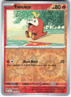 Fuecoco 029/191 Pokemon SV08: Surging Sparks Reverse Holo Common NM - Image 1
