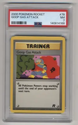 Pokemon PSA 7 Goop Gas Attack 78/82 Common Unlimited Team Rocket Free Shipping! - Image 1