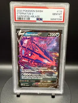 2020 Pokemon SWSH Eternatus V 116/189 Darkness Ablaze PSA 10 - Image 1