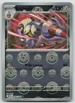 Pokemon Escavalier (Poke Ball Pattern) 060/086 Black Bolt Common Holo NM - Image 1