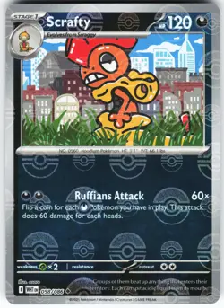 Scrafty (Poke Ball Pattern) 058/086 Pokemon SV: White Flare Holo Uncommon NM - Image 1