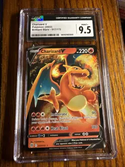 Charizard V Pokemon 2022 Brilliant Stars 017/172 CGC Gem Mint 9.5 - Image 1