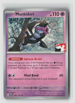 Munkidori #095/167 Prize Pack Holo Rare Pokemon TCG NM - Image 1