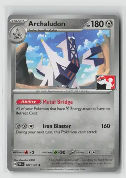 Archaludon #107/142 Prize Pack Rare Pokemon TCG NM - Image 1