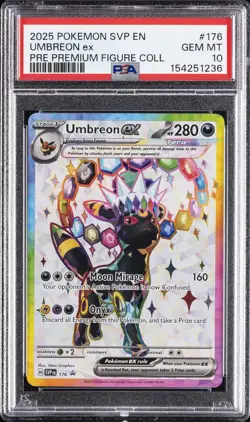 2025 POKEMON SVP EN-SV BLACK STAR PROMO #176 UMBREON EX PSA 10 - Image 1